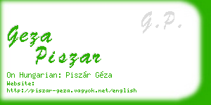 geza piszar business card
