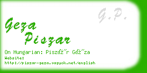 geza piszar business card